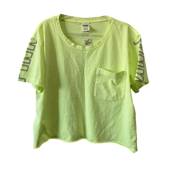 PINK Victoria Secret Cropped Yellow Top NWT - Picture 1 of 10